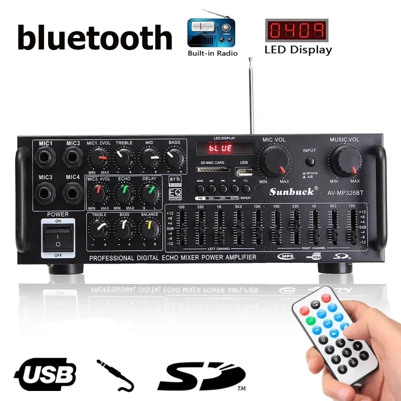 Home Cinema Bluetooth - 2000W bluetooth Audio Power Amplifier HiFi