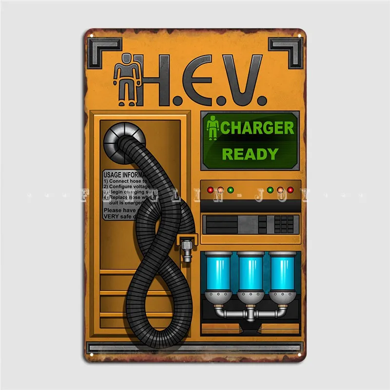 Home Cinema In - Half Life Hev Charger Metal Sign