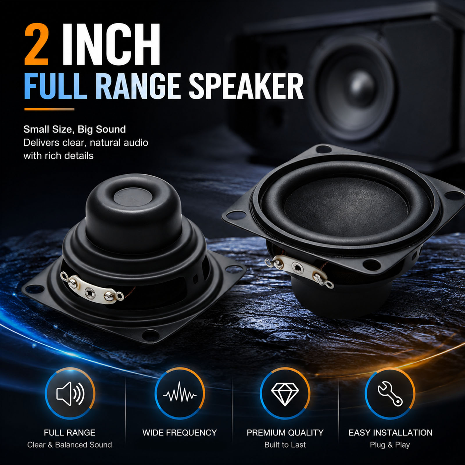 2Pcs 2 Inch Mini Audio Portabl - Home Cinema Jbl ulasan dan harga