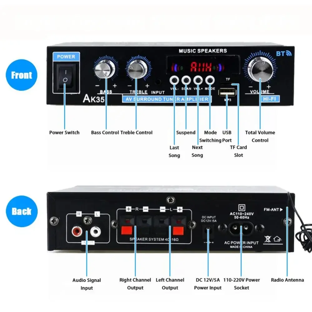 AK35 HiFi Digital Bluetooth Am - Home Cinema Bluetooth ulasan dan harga