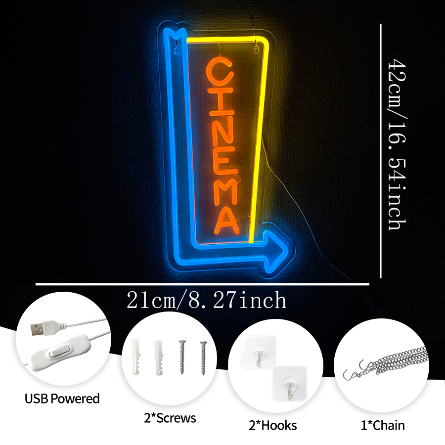 Cinema Arrow LED Neon Sign USB - Home Cinema Guide ulasan dan harga