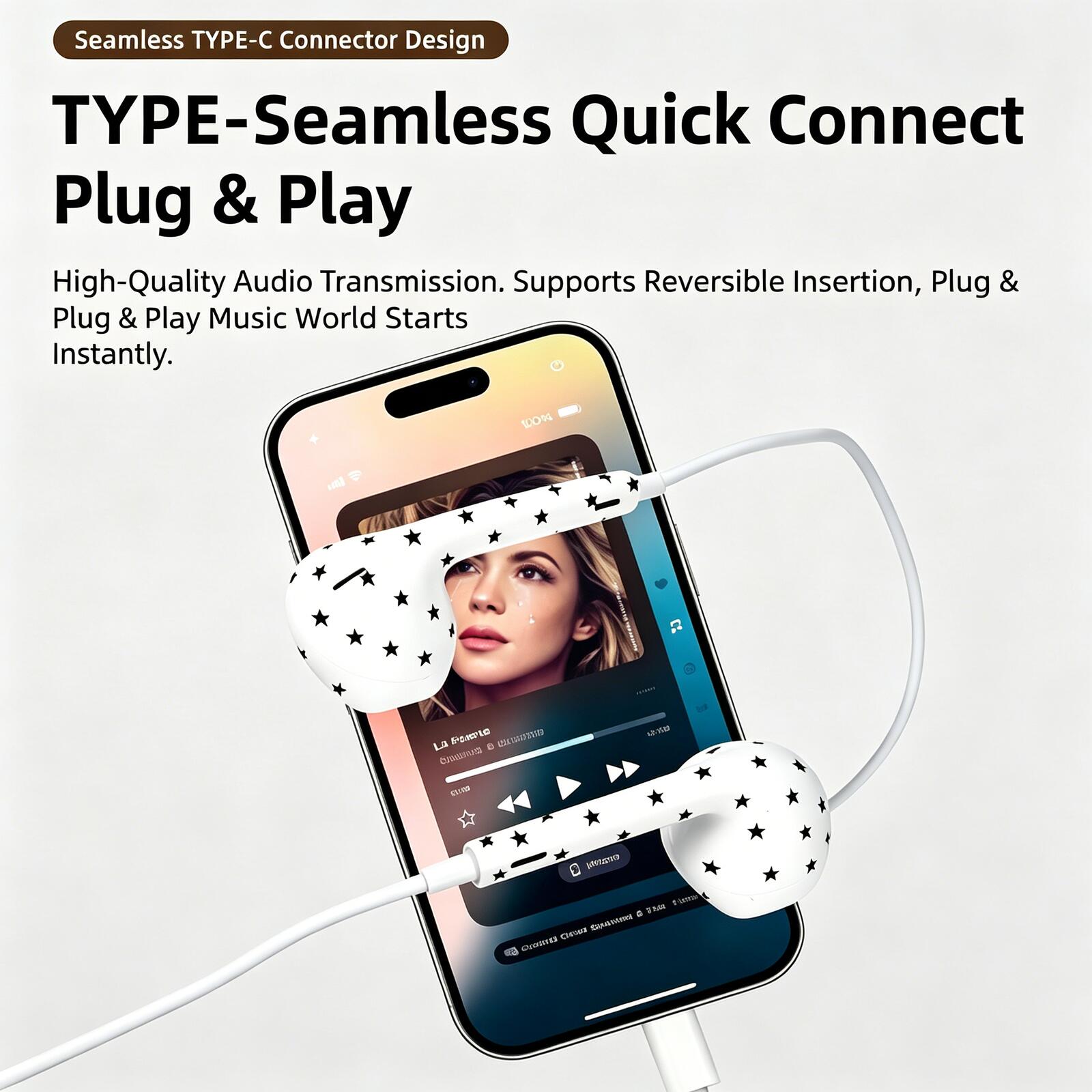 Fashion Type-C Wired Earphones - Home Cinema Pc ulasan dan harga