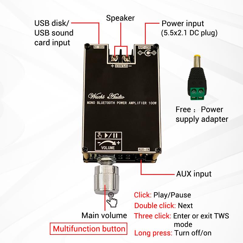 Bluetooth 5.1 TPA3116 D2 Mono  - Home Cinema Bluetooth ulasan dan harga