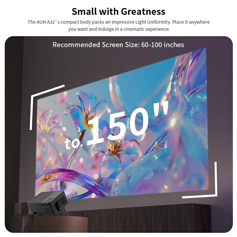 AUN Android Projector A32 Pro  - Home Cinema Movies ulasan dan harga