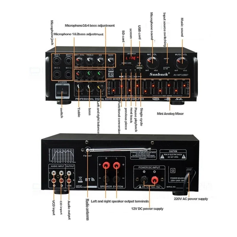 2000W bluetooth Audio Power Am - Home Cinema Bluetooth ulasan dan harga
