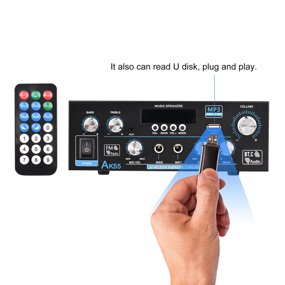 AK55 HiFi Digital Amplifier Ch - Home Cinema Bluetooth ulasan dan harga