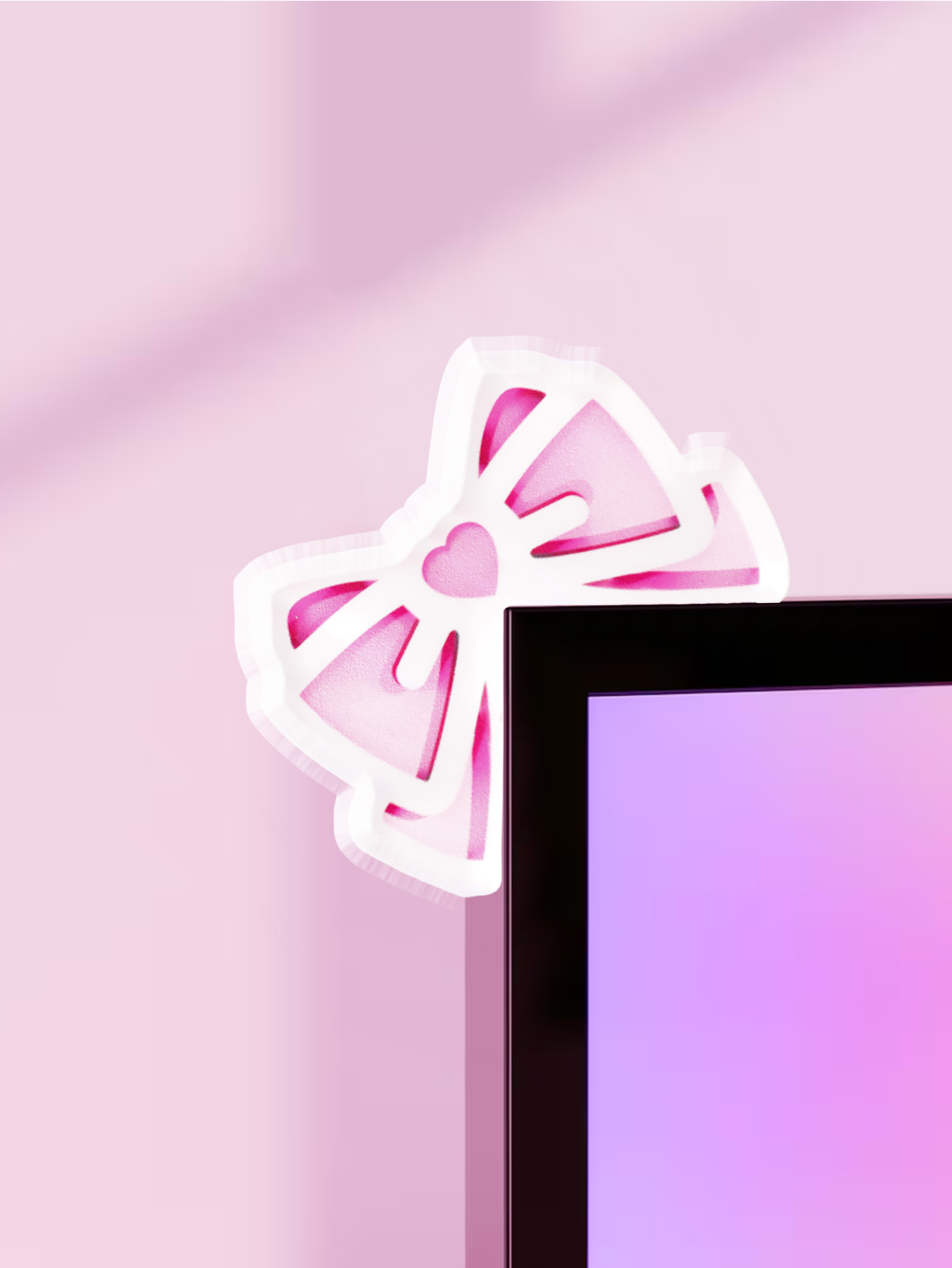Kawaii Bow Monitor Decor Pink  - Home Cinema Pc ulasan dan harga
